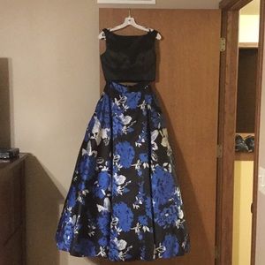 Two piece Tiffany Design floral prom dress